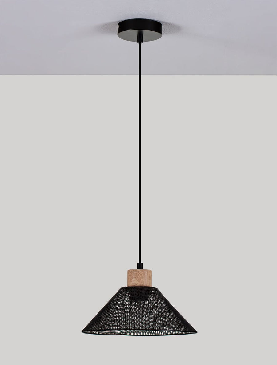 Suspension IAN noire, H 110 cm