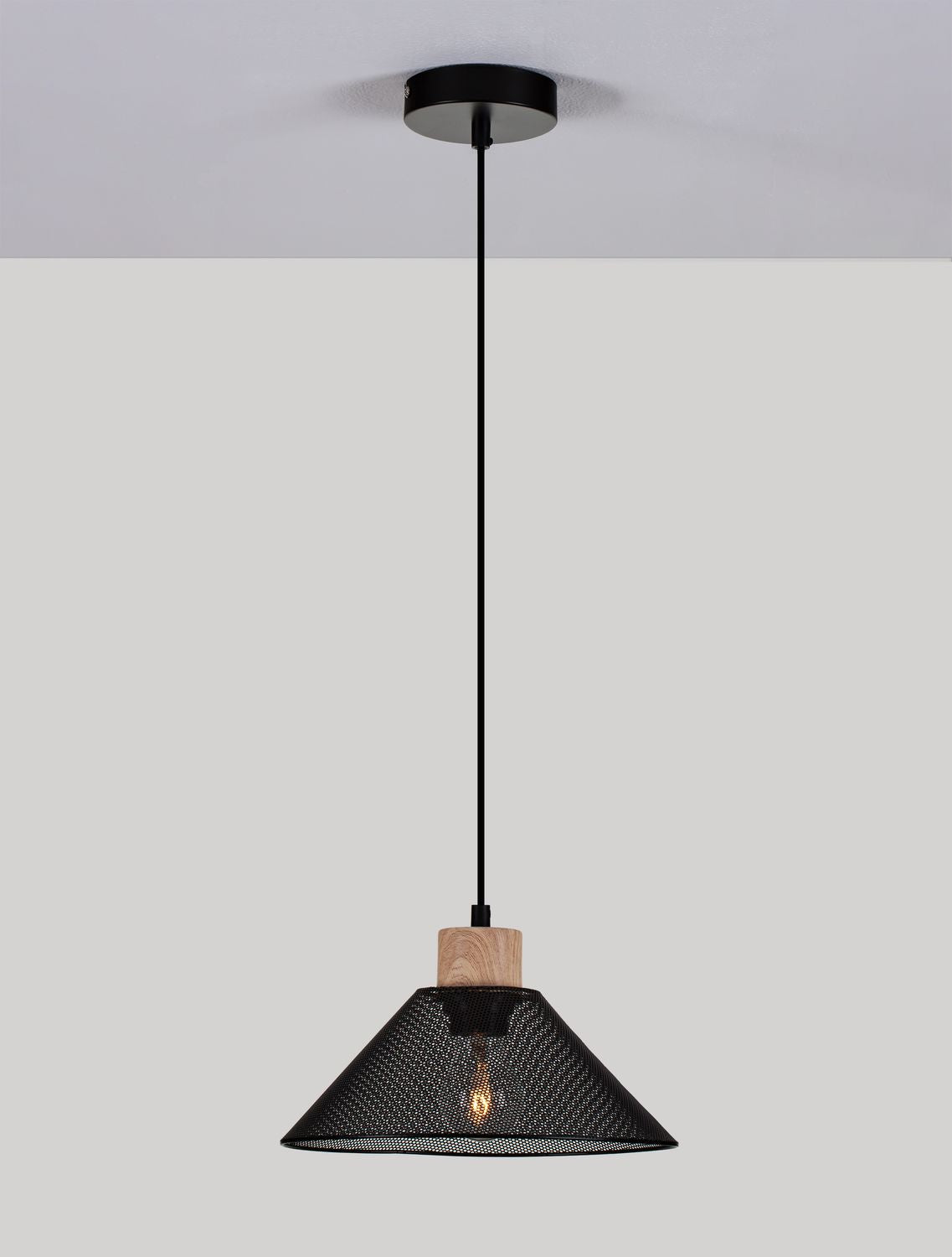 Suspension IAN noire, H 110 cm