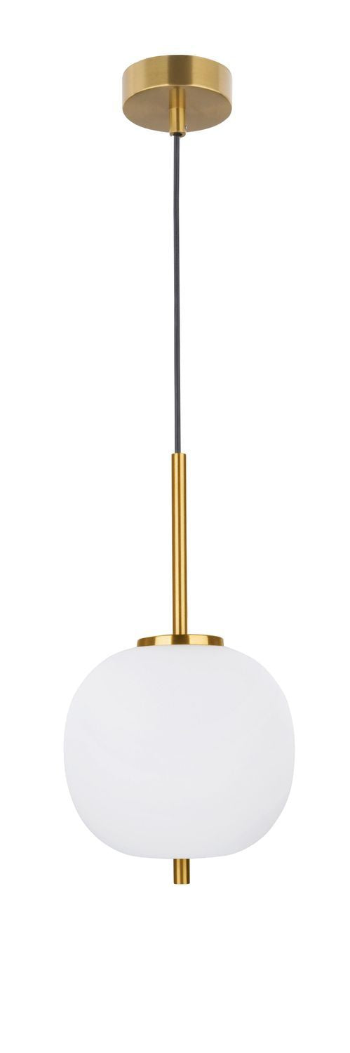 Suspension Lato dorée et blanche, verre (9624064)