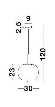 Suspension Lato noire, verre (9624071)