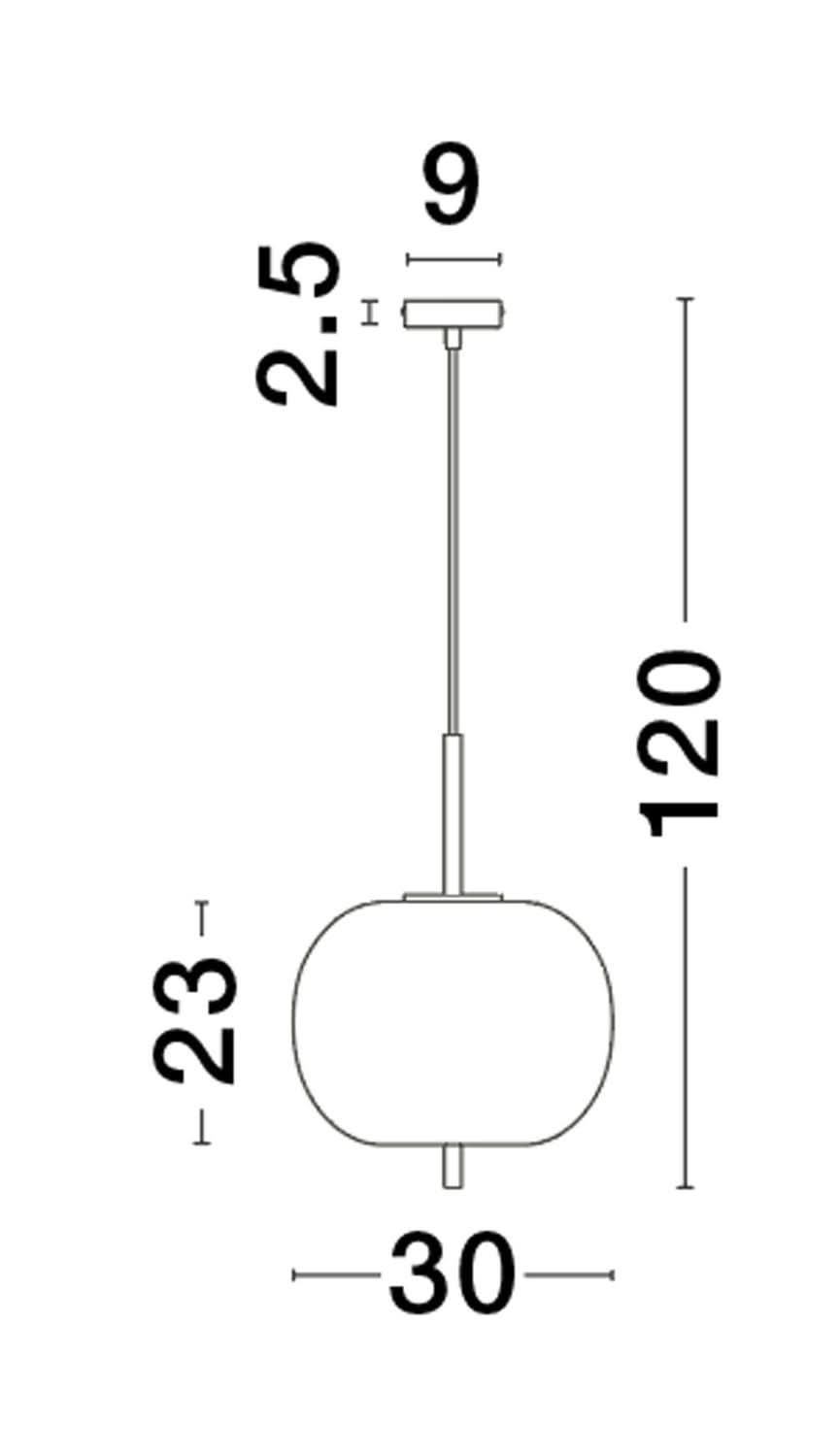 Suspension Lato dorée et fumée, verre (9624079)