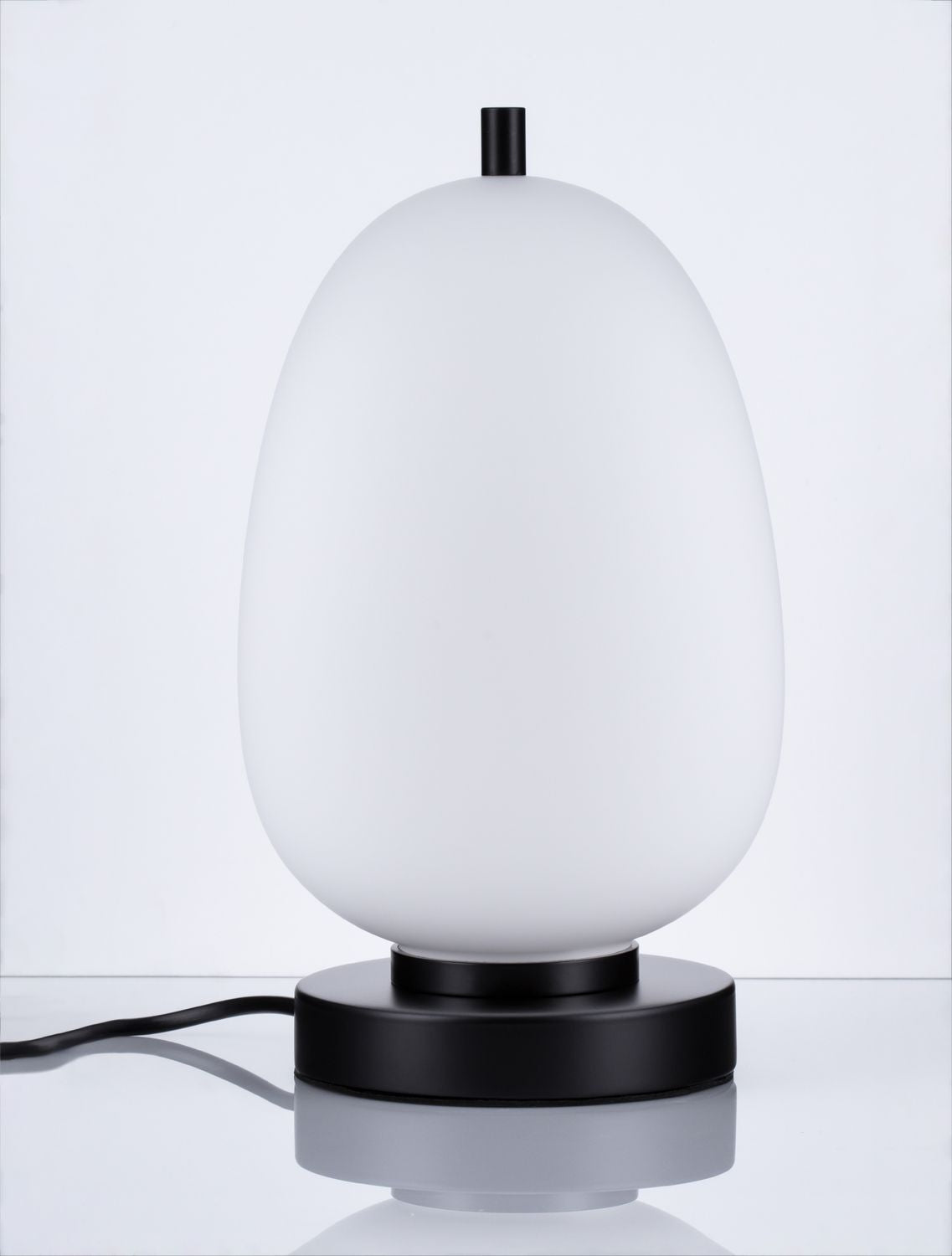 Lampe à poser Lato noire, verre, H 28 cm