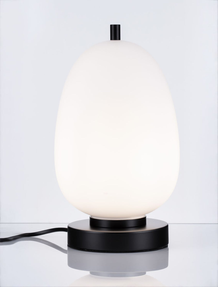 Lampe à poser Lato noire, verre, H 28 cm