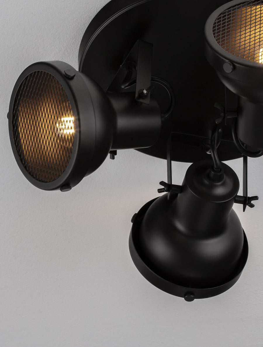 Plafonnier Ruvi 3 lumières noir