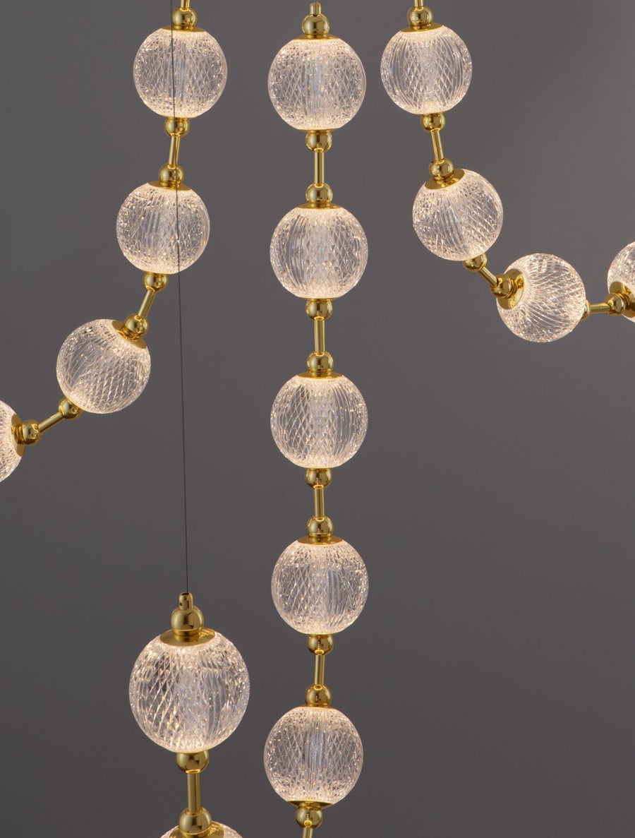 Suspension Brillante dorée, cristal