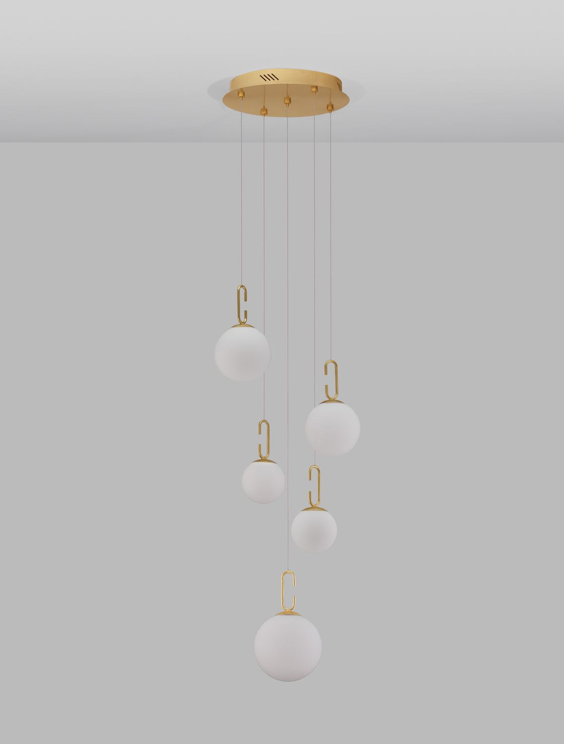 Suspension Hook dorée, verre, H 180 cm (9695222)