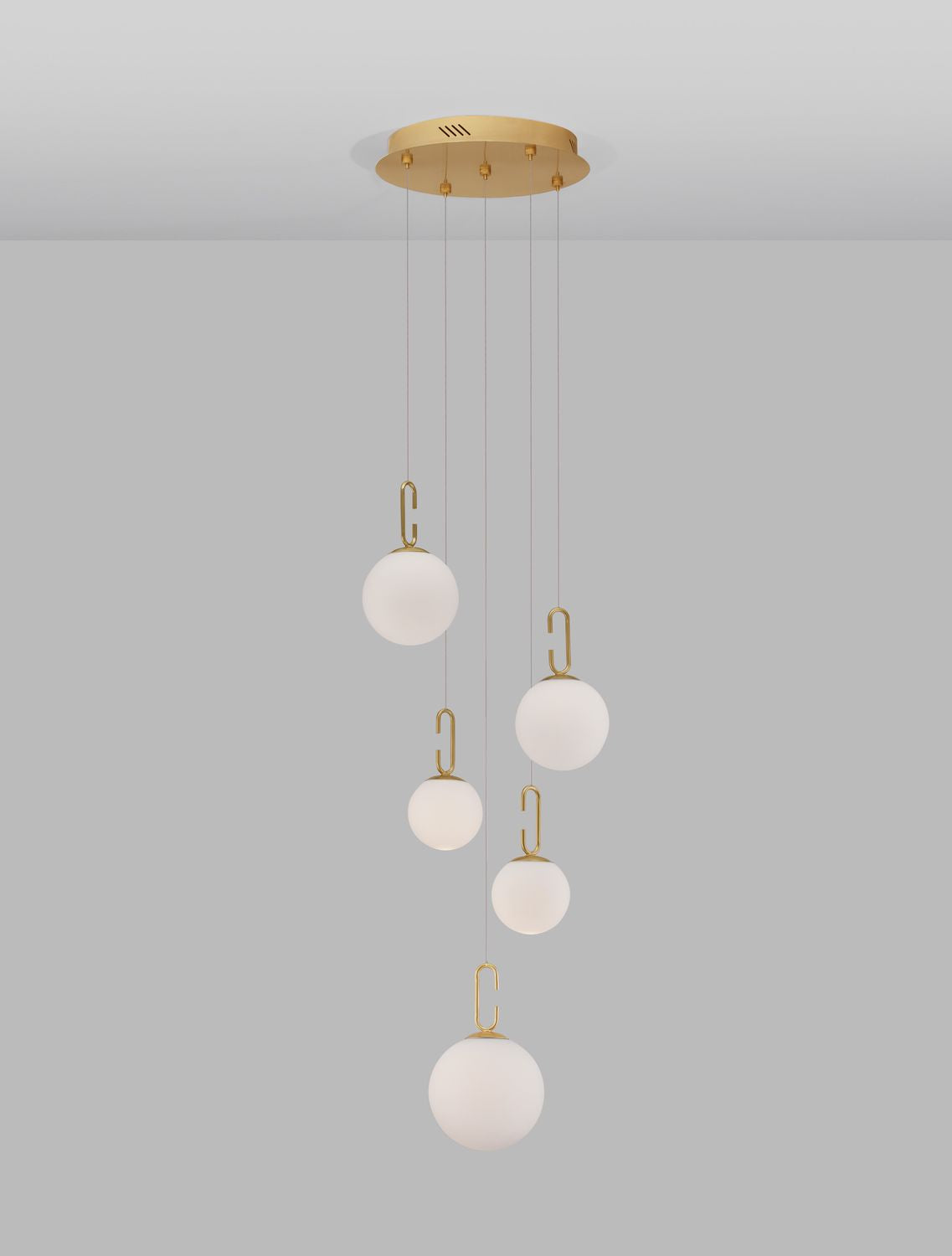 Suspension Hook dorée, verre, H 180 cm (9695222)