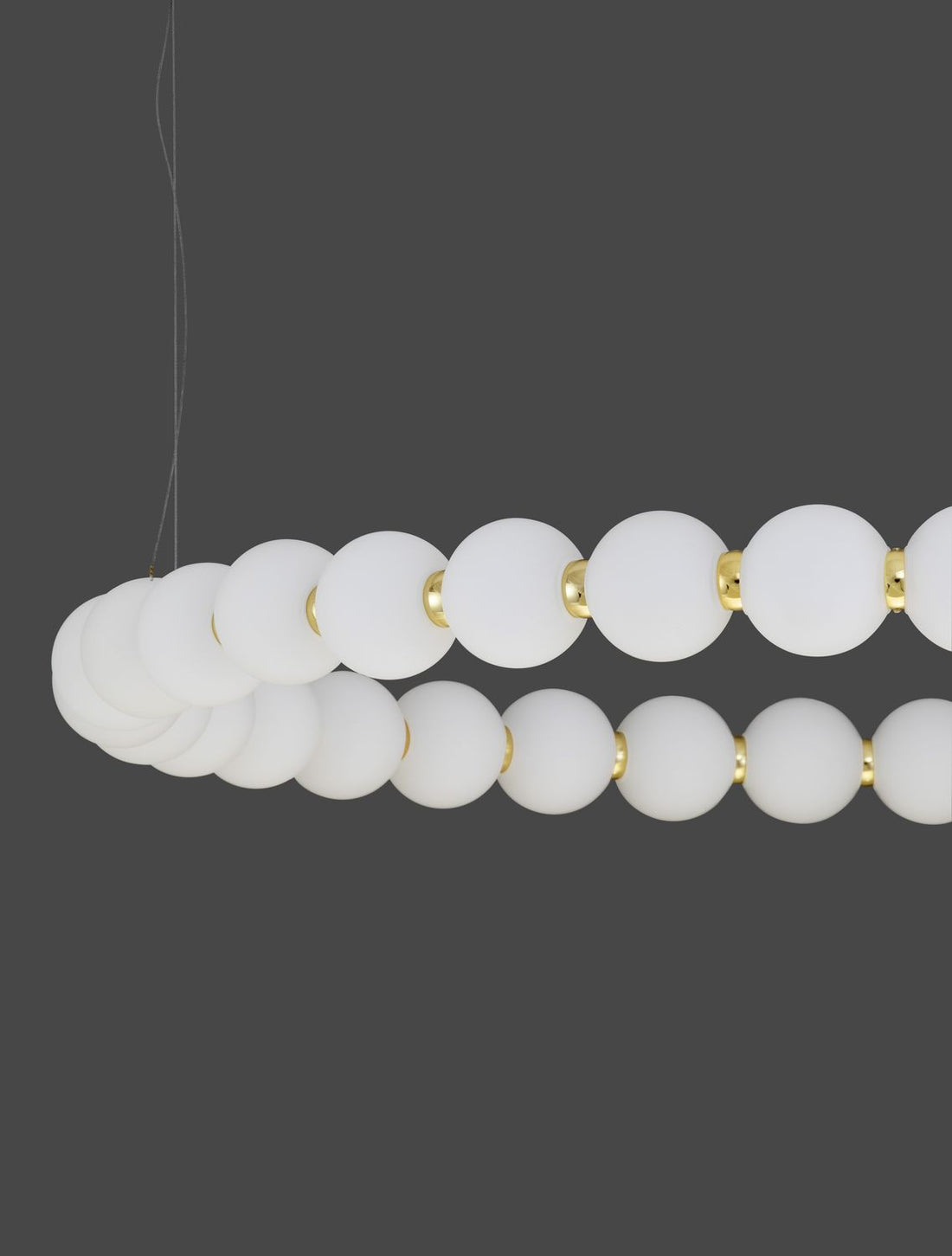 Suspension Perla dorée, verre, H 200 cm (9695231)