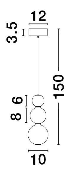 Suspension luminaire | Perla Dorée H 150 cm