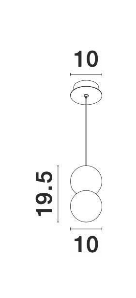 Suspension Zero noire, verre