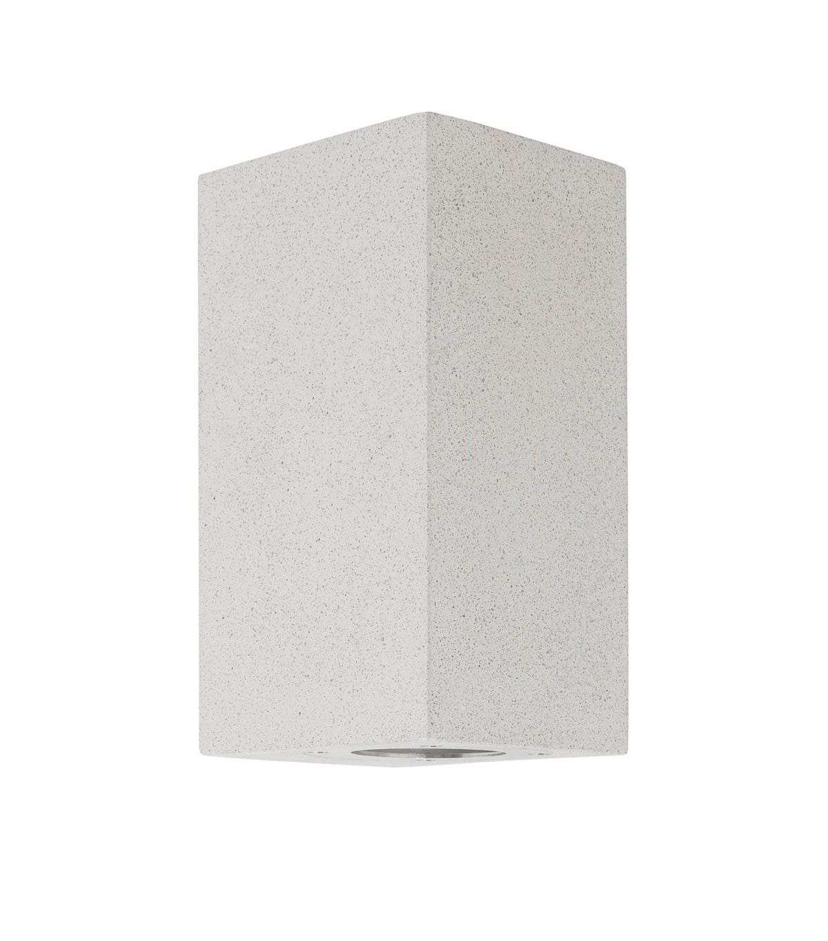 Vue de face du caisson mural blanc à surface granitée et diffuseur rond