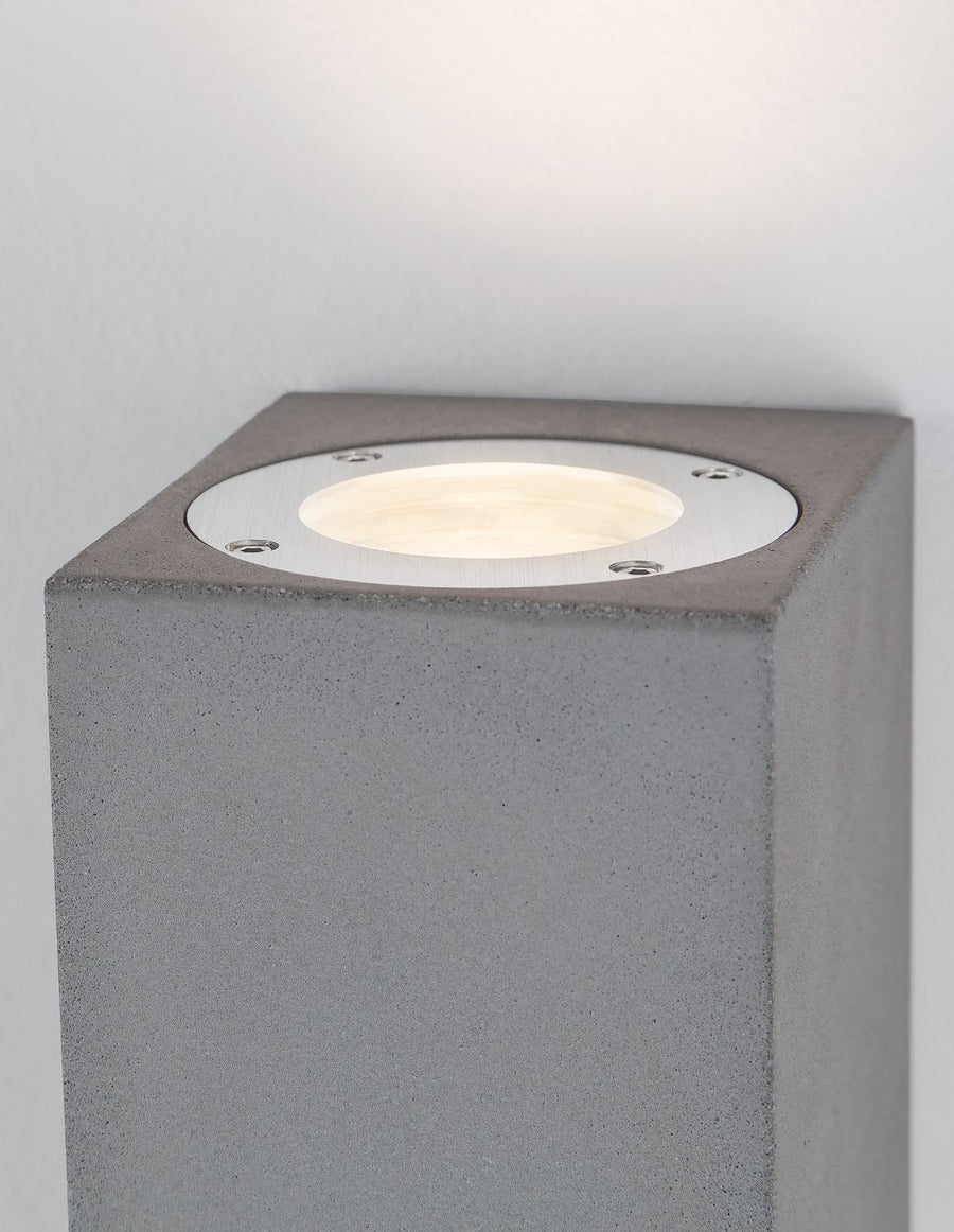 Applique extérieure Fuento grise, béton, H 18 cm