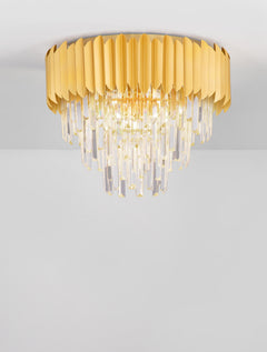 Plafonnier Magnolia 6 lumières doré, cristal (9824073)