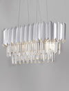 Suspension Magnolia 5 lumières chromée, cristal