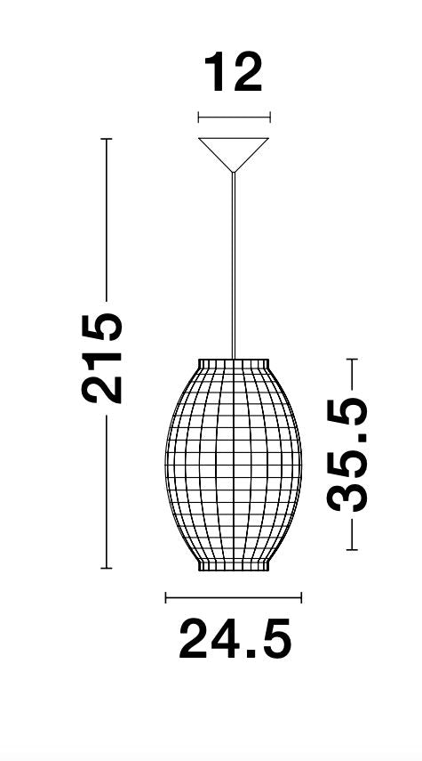 Suspension Griffin marron, H 215 cm (9858748)
