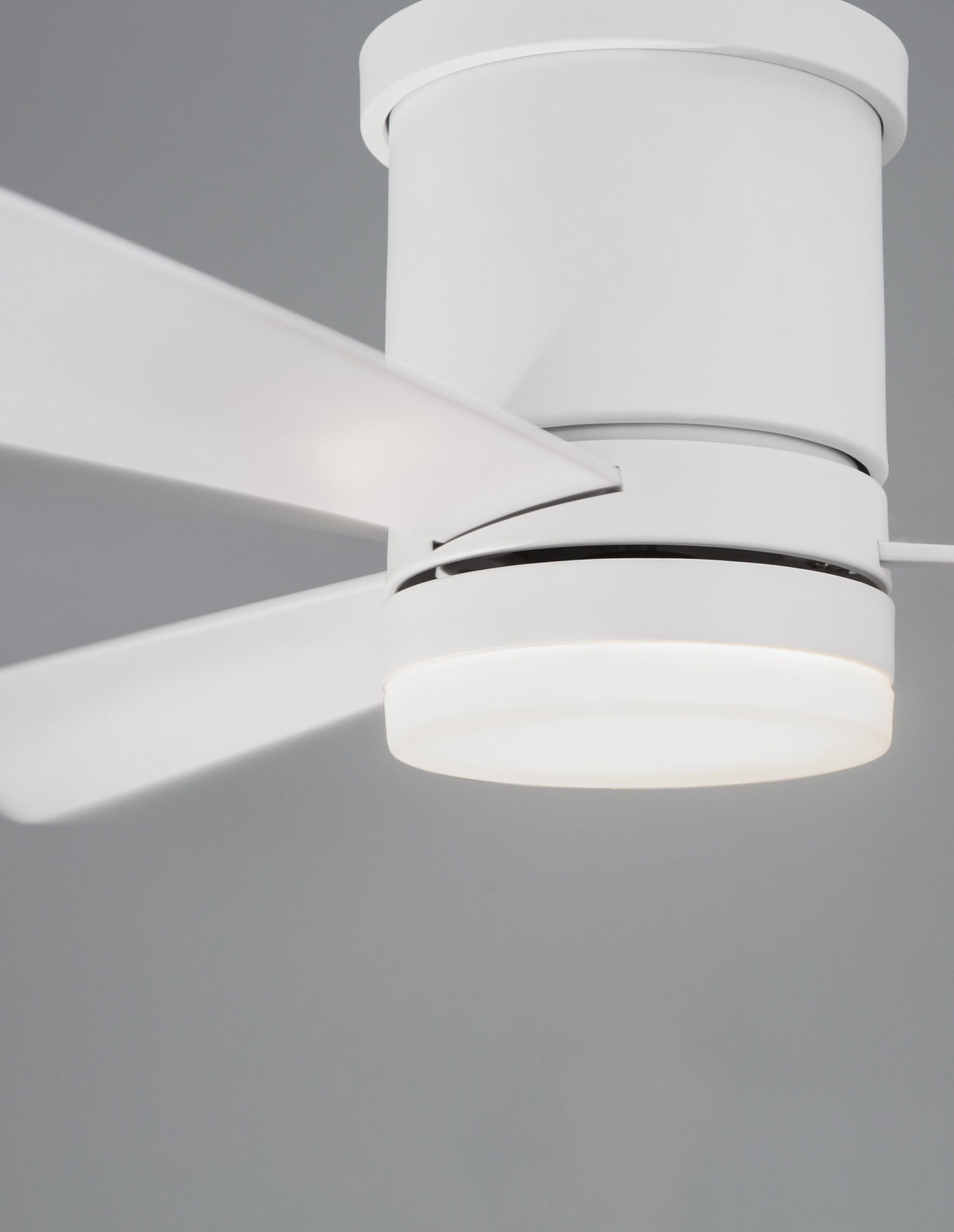 Ventilateur de plafond lumineux Silky blanc, verre