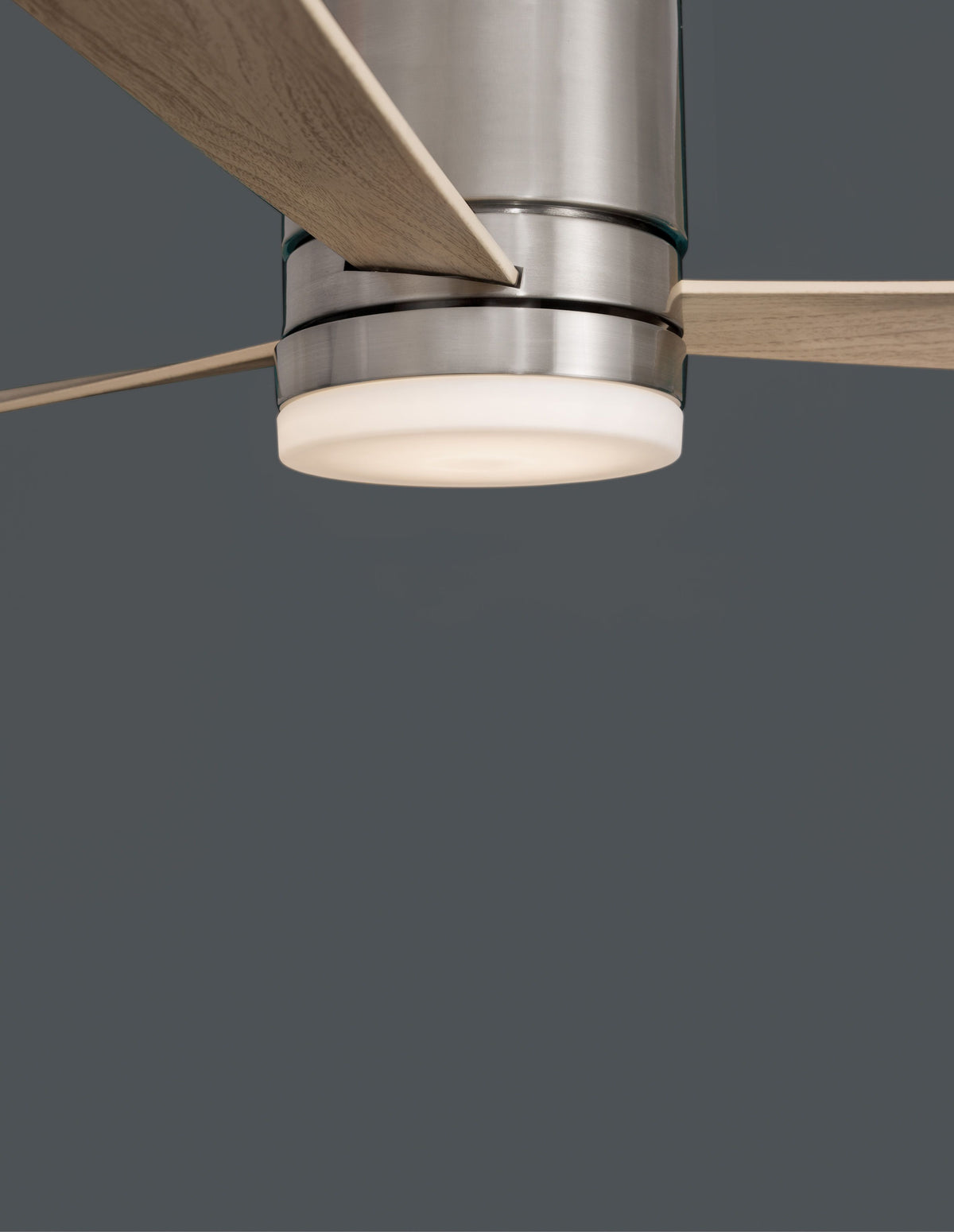Ventilateur de plafond lumineux Satin nickel, verre