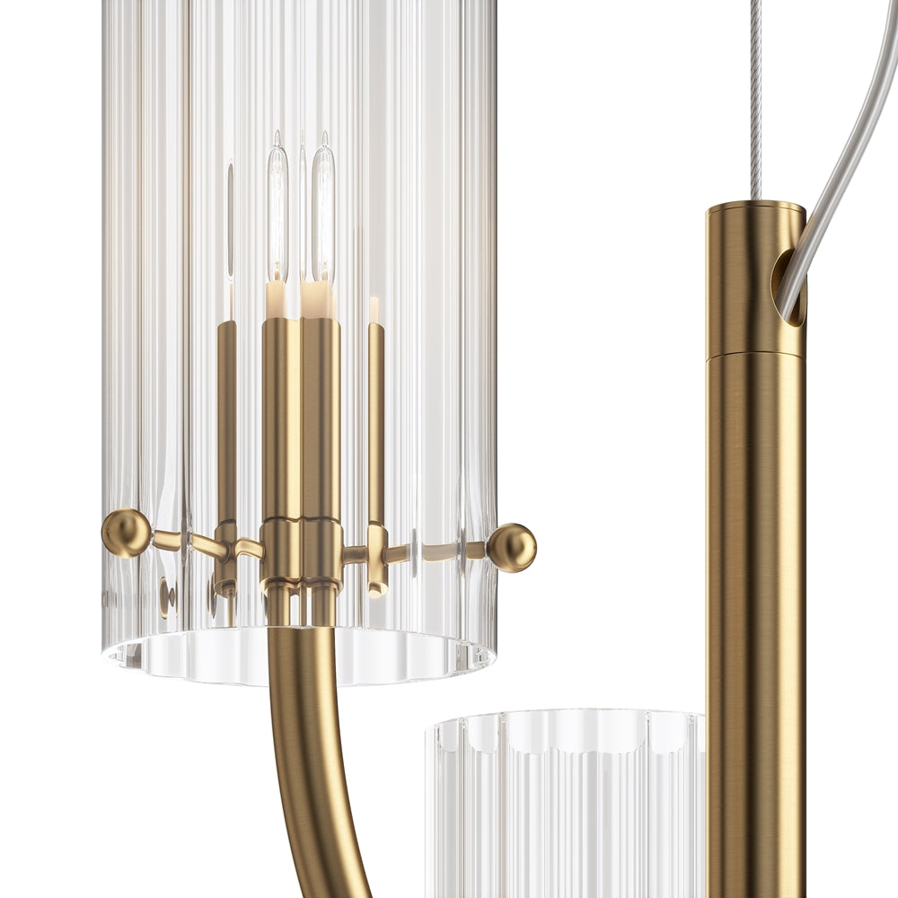 Arco Pendelleuchte goldfarben