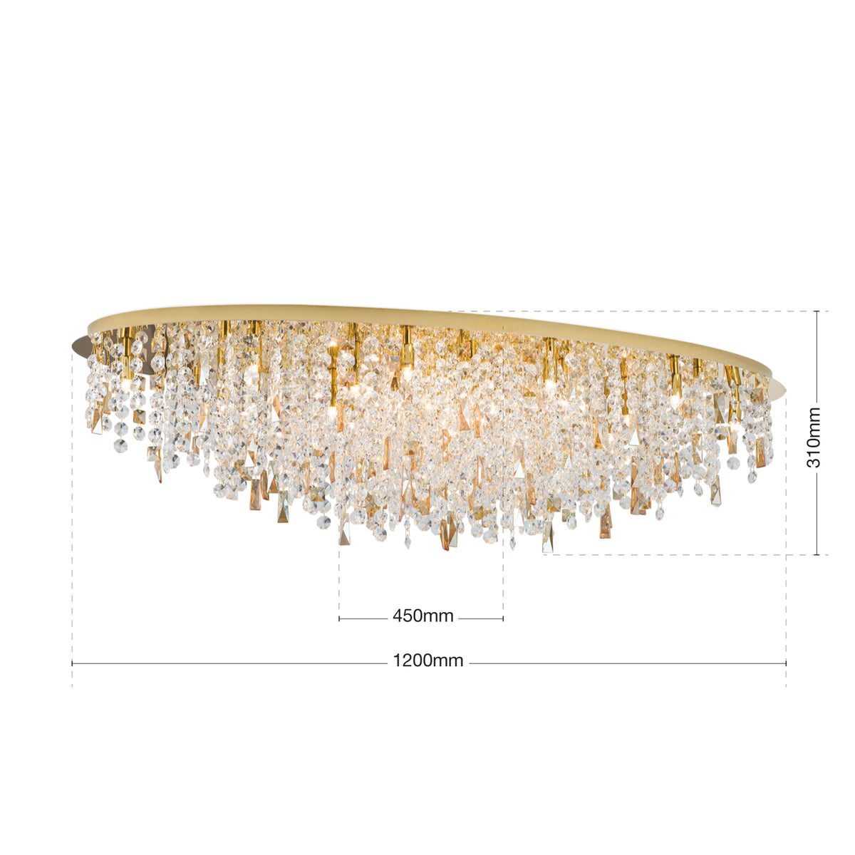 Schéma de dimensions : largeur 1200 mm, profondeur 450 mm et hauteur 310 mm