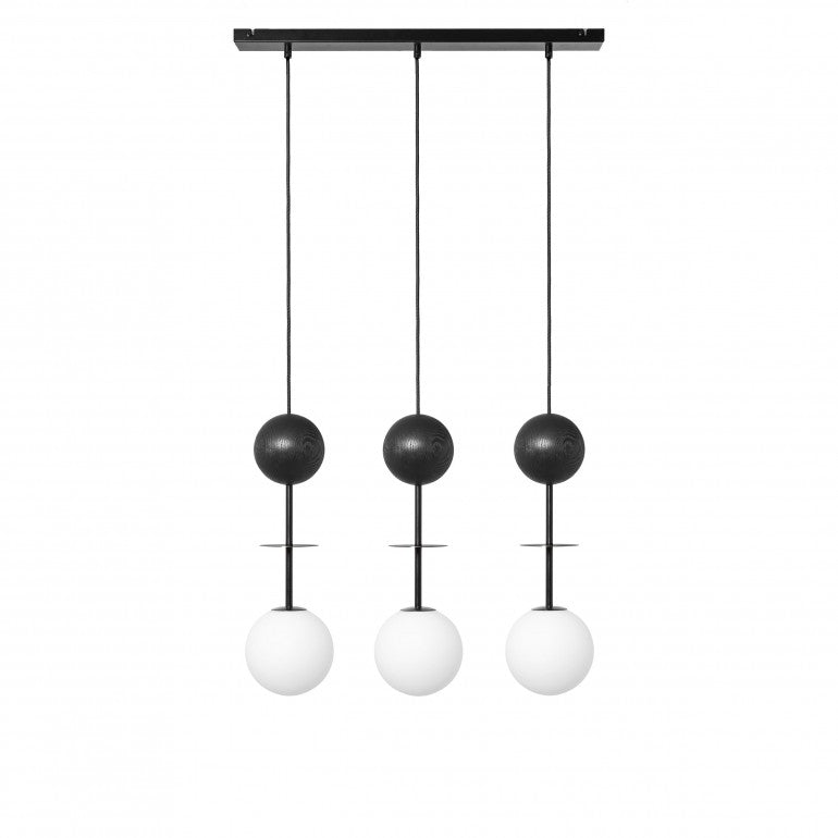 Suspension luminaire OIO A 3L Noir
