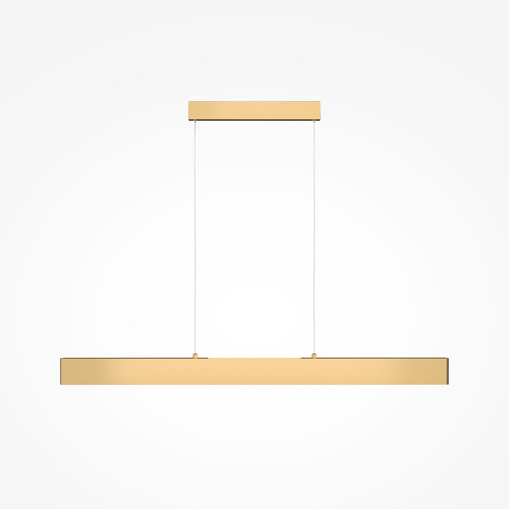 Vue de face de la version finition laiton doré, barre et support brillants