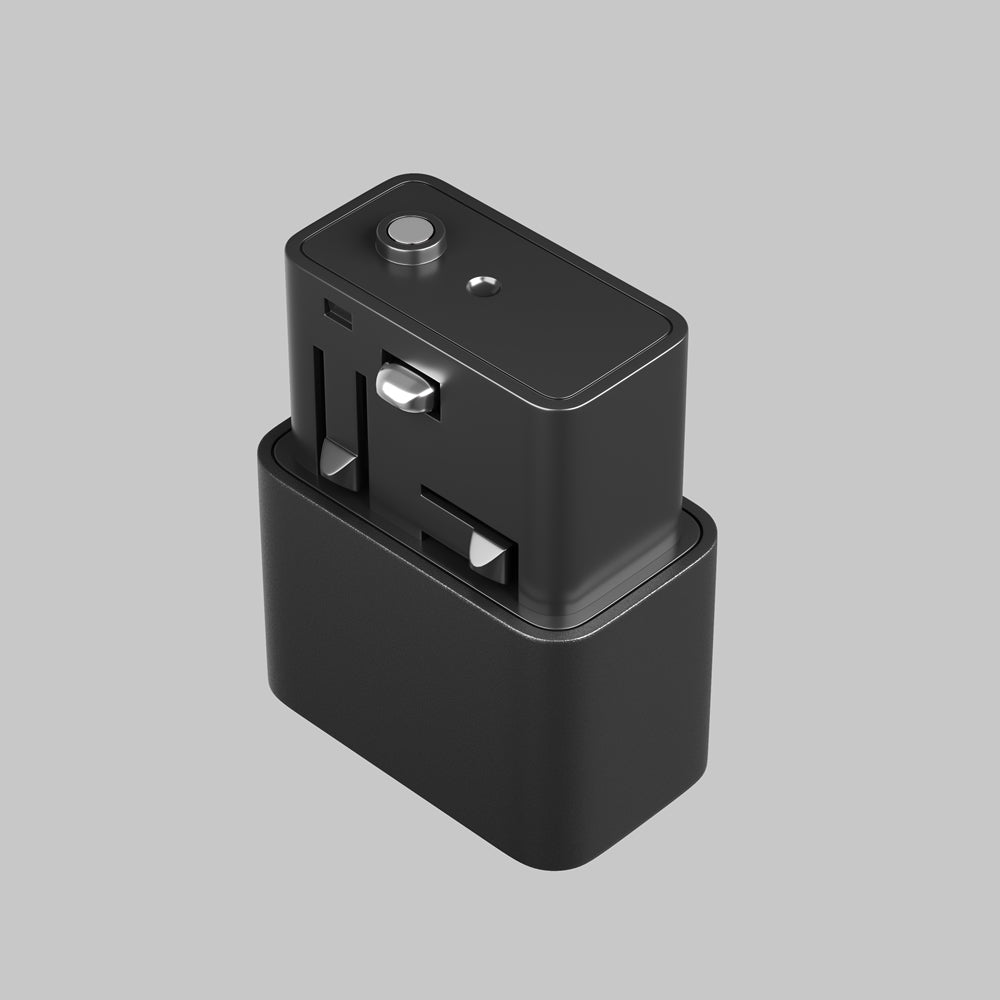 Vue arrière du module noir montrant le connecteur et le clip de fixation.
