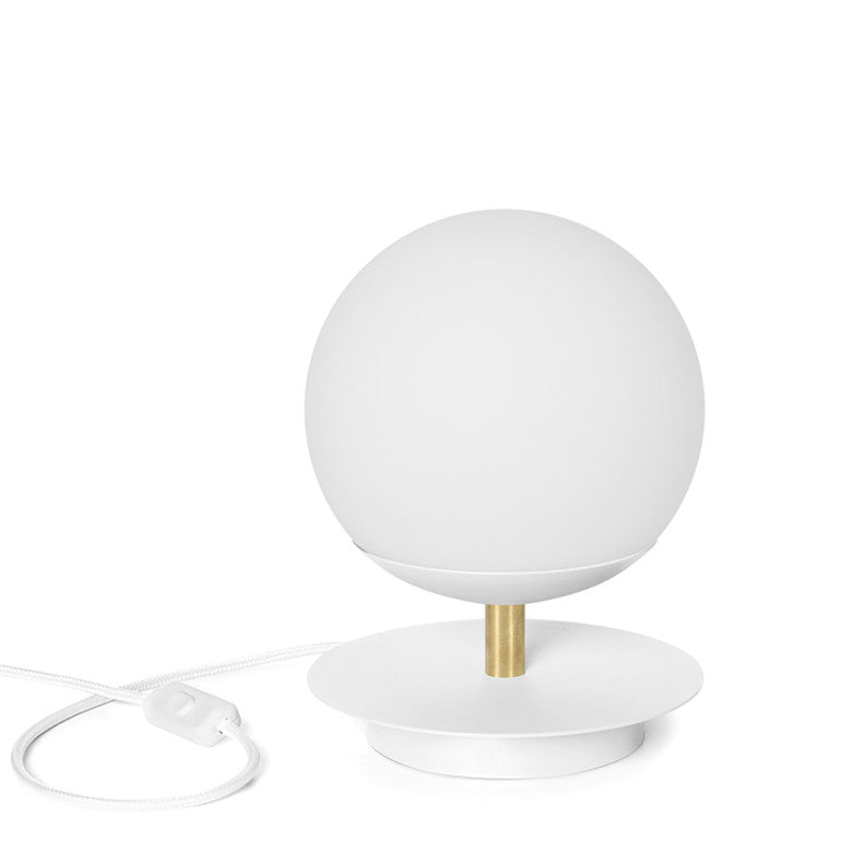 Lampe à poser PLAAT ST Blanc / doré, détail laiton