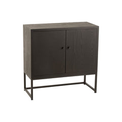Schrank Holz Metall Schwarz