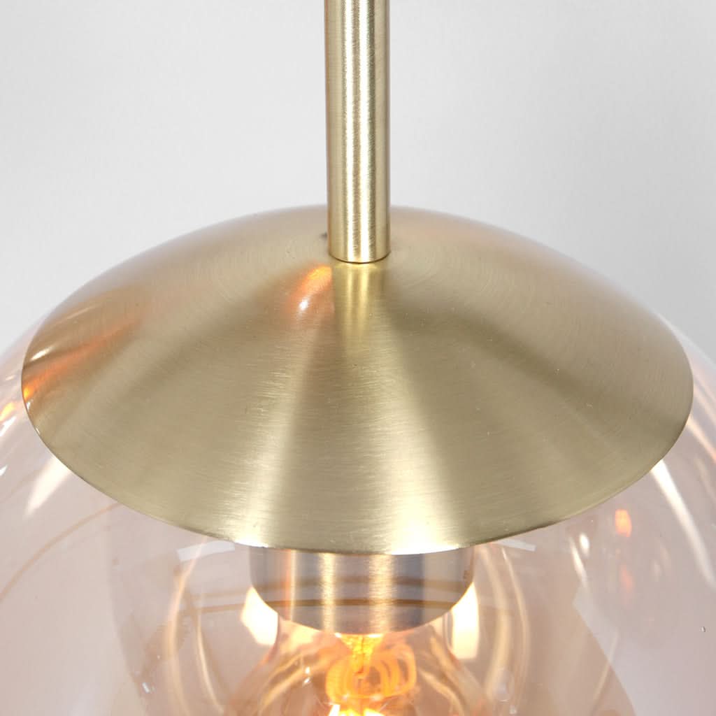 Plafonnier laiton et verre ambré Bollique – vue 6 – Designix.fr