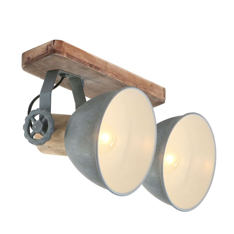 Industrielle Deckenleuchte Holz Metall