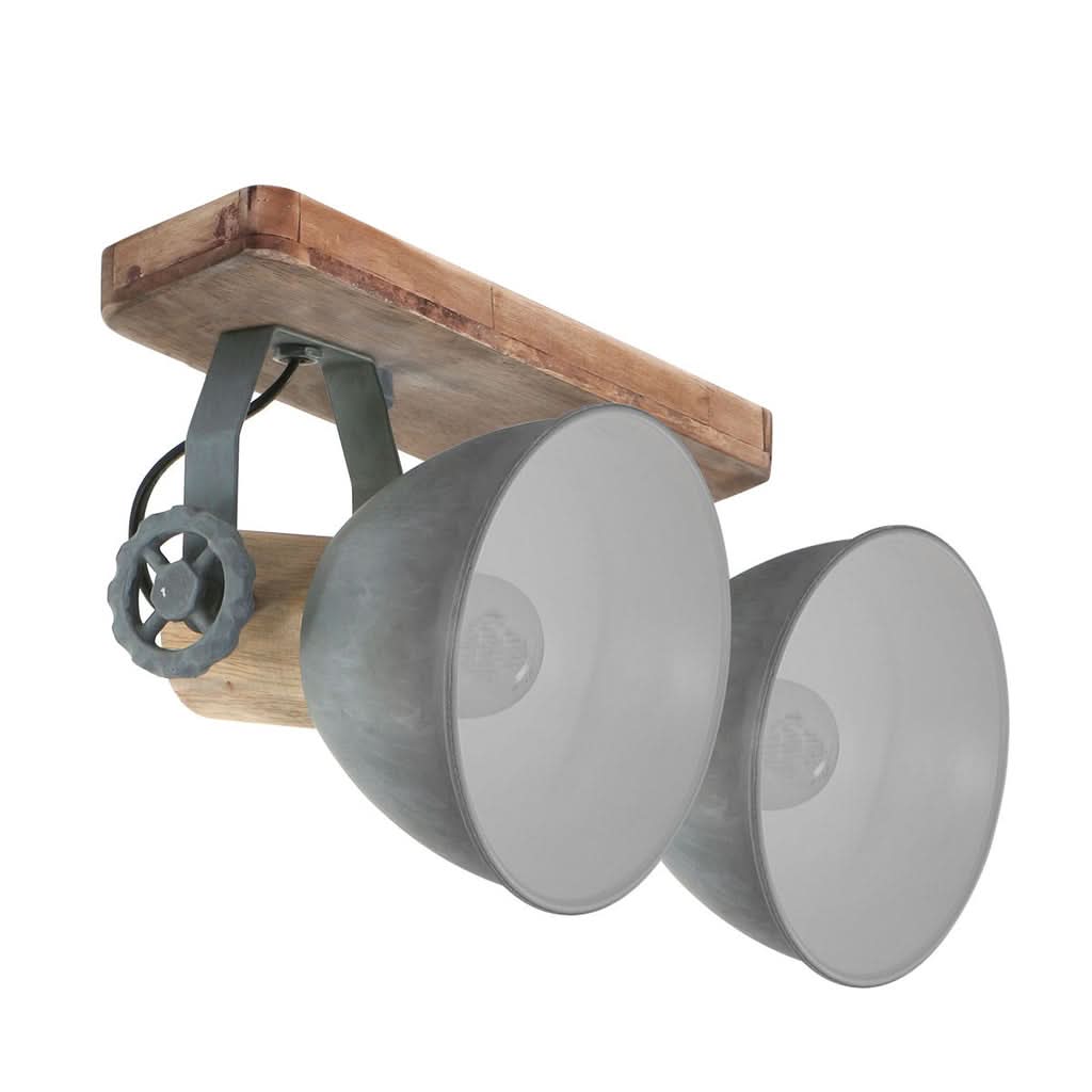 Industrielle Deckenleuchte Holz Metall