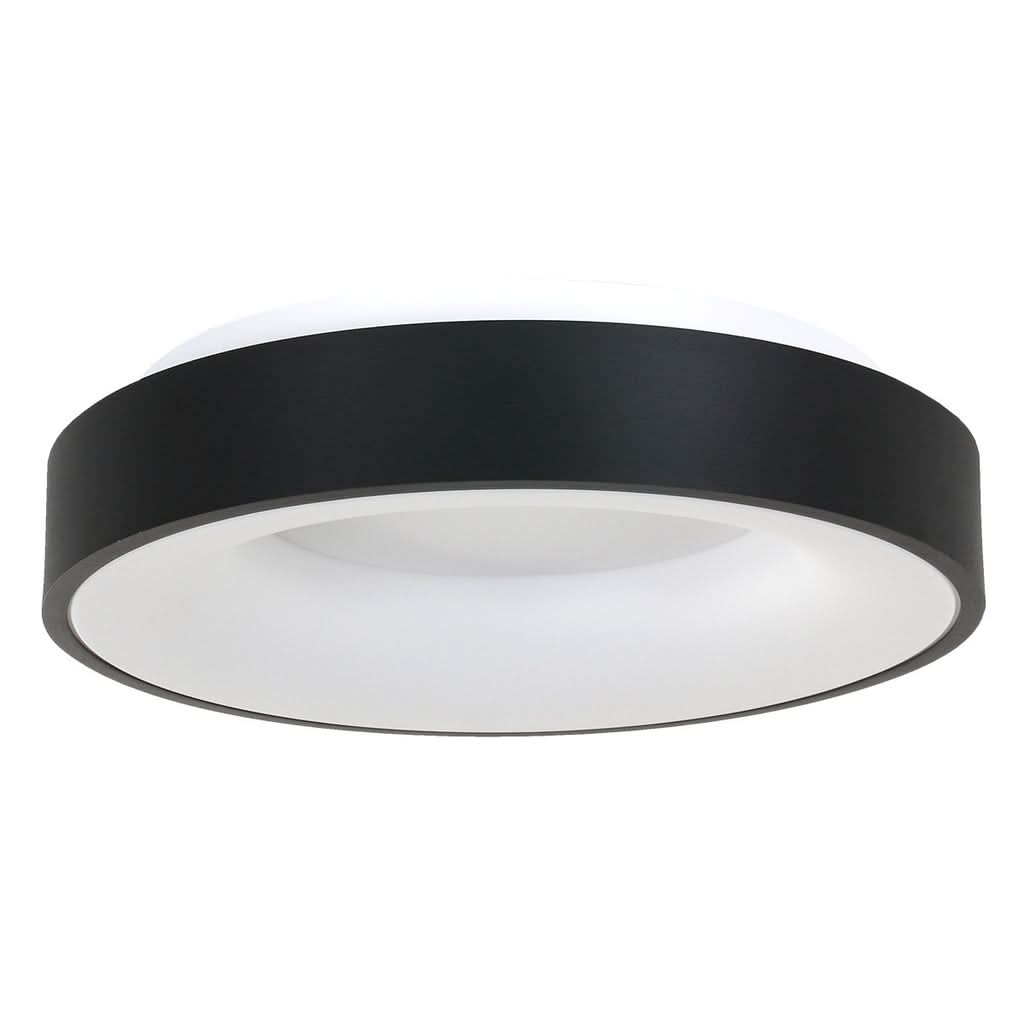 Moderne schwarze Deckenleuchte Ringlede 48 cm