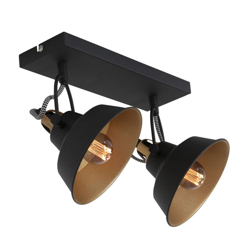 Plafonnier Contemporain Noir Doré | Zina