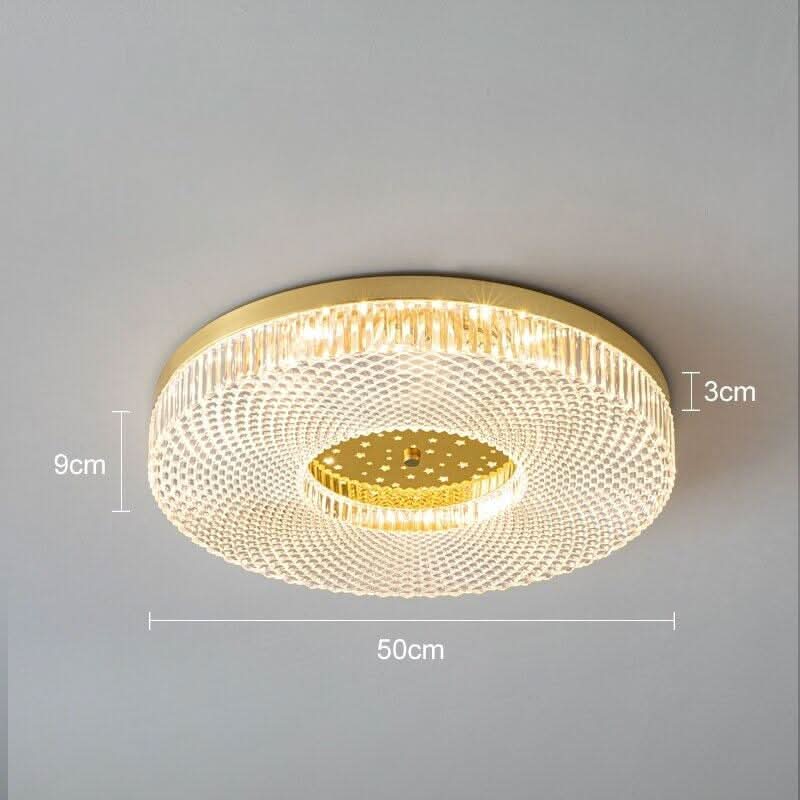 Plafonnier Cuivre Rond | Soirée Étoilée - Designix Plafonnier Doré | Diamètre 50cm