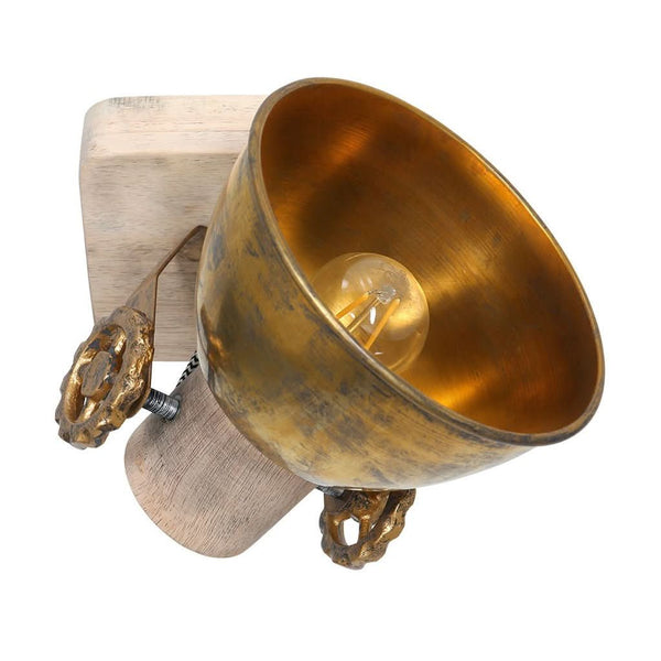 Plafonnier Industriel Bronze Bois | Pira