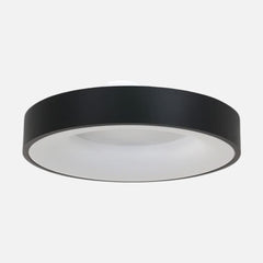 Schwarze LED-Deckenleuchte, Design-Ring Ø 38 cm mit Dimmer für das Wohnzimmer | Ringlede