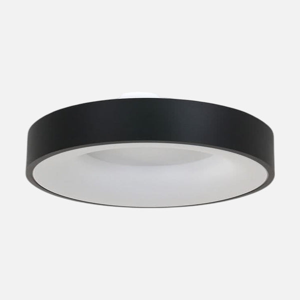 Schwarze LED-Deckenleuchte, Design-Ring Ø 38 cm mit Dimmer für das Wohnzimmer | Ringlede