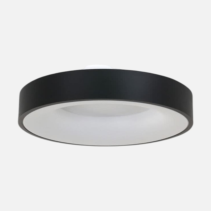 Schwarze LED-Deckenleuchte, Design-Ring Ø 38 cm mit Dimmer für das Wohnzimmer | Ringlede