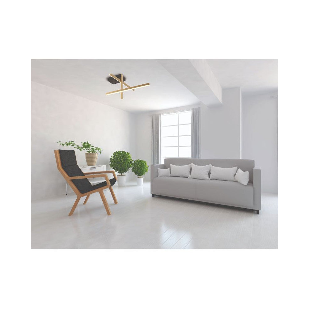 Plafonnier ZAMBELIS 23W Dimmable DESIGN Noir Sable 22025