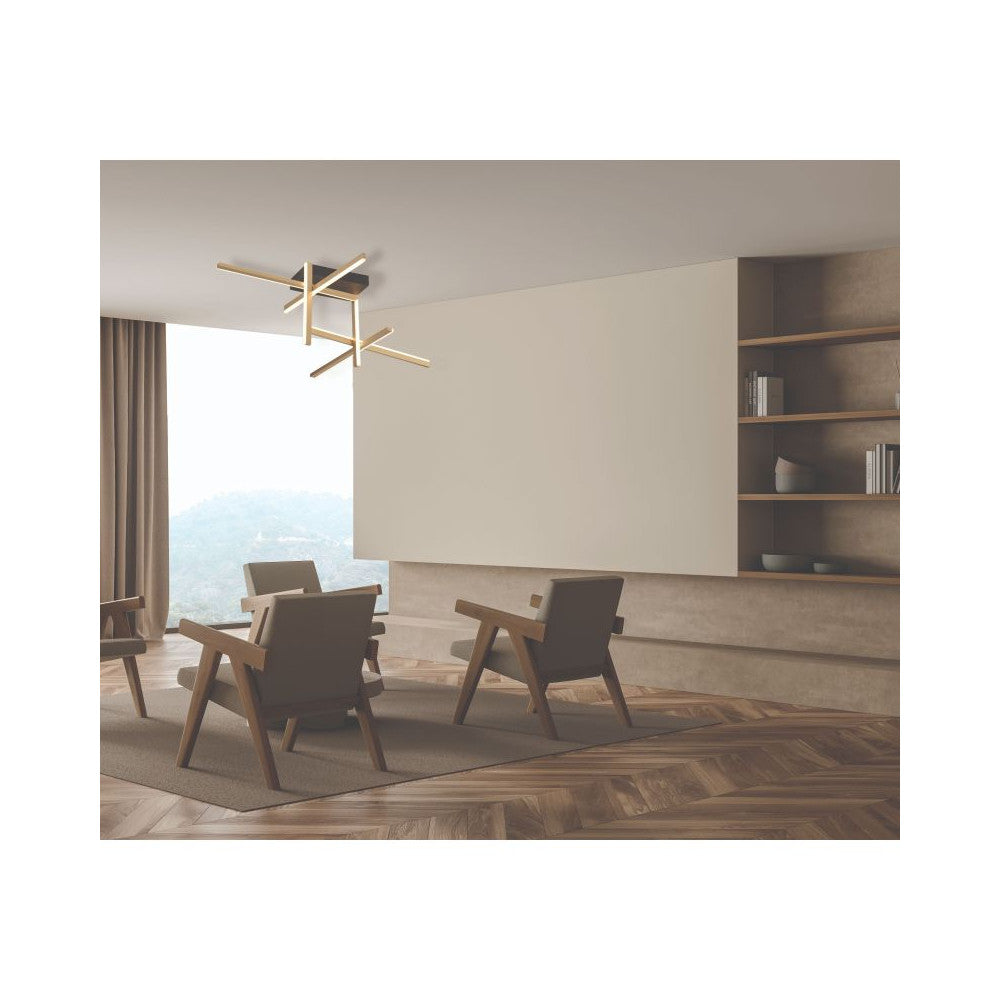 Plafonnier ZAMBELIS 50W Dimmable DESIGN Noir Sable 22027