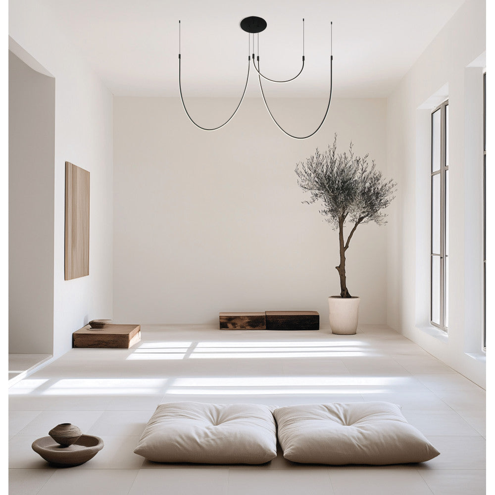 Plafonnier ZAMBELIS 46W Dimmable DESIGN Noir Mat 23051
