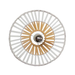 Plafonnier ZAMBELIS D400 E27 DESIGN Blanc et Bambou Sans Source 19251