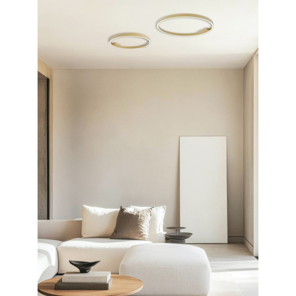 Plafonnier ZAMBELIS D600 37W Dimmable DESIGN Dore Mat 23024