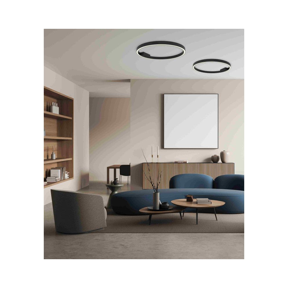 Plafonnier ZAMBELIS D600 37W Dimmable DESIGN Noir Mat 23025