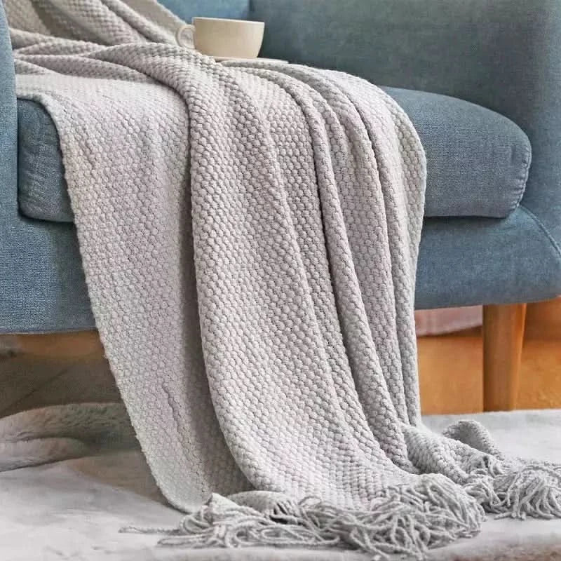 Plaid Jeté de Canapé | Cocooning Caramel - Designix Plaid Gris 127x172cm