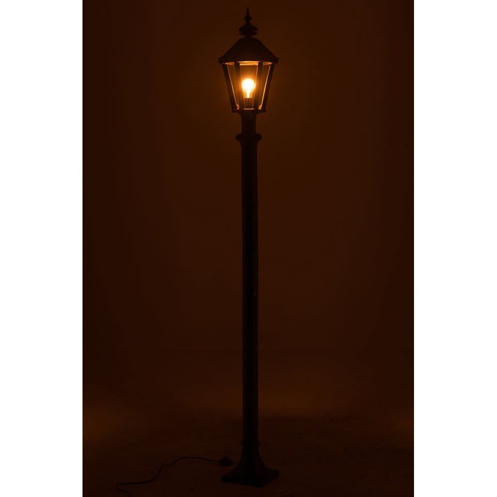 Außenleuchtenmast aus schwarzem Gusseisen