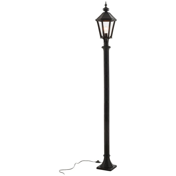 Außenleuchtenmast aus schwarzem Gusseisen
