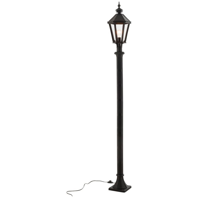 Außenleuchtenmast aus schwarzem Gusseisen