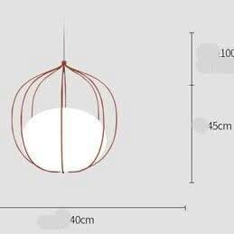 Schéma coté indiquant 40 cm de diamètre, 45 cm de hauteur et 100 cm de câble