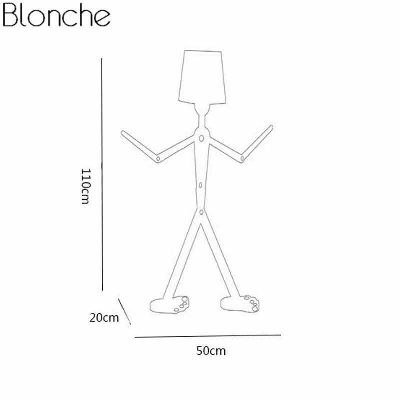 Schéma coté du lampadaire, hauteur 110 cm, largeur 50 cm, profondeur 20 cm.